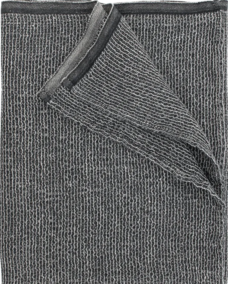 TERVA kylpypyyhe, musta-pellava 65 x 130 cm